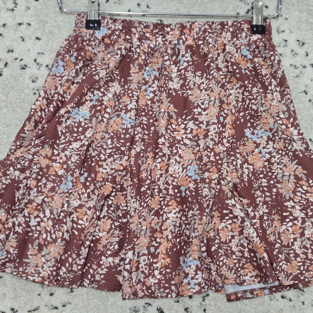 Floral Tiered Skirt - Rust Floral